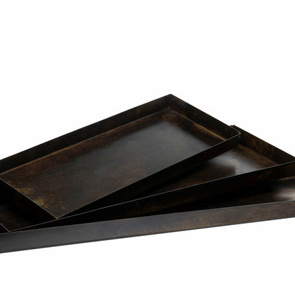 Rustikt, rektangulært fat, mørk brun 40x15cm