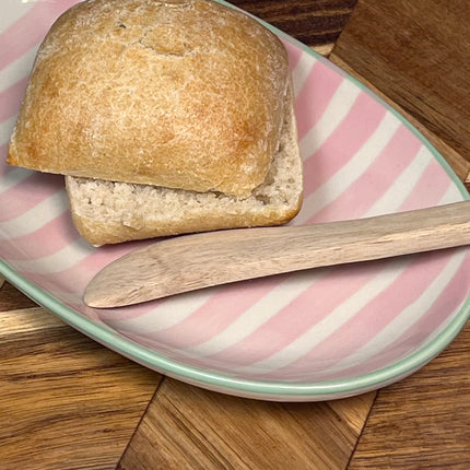 Patrizia tallerken / fat, rosa stripet