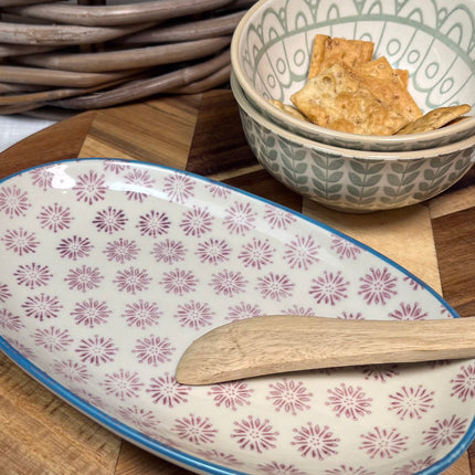 Patrizia tallerken / fat, lilla, blomstret