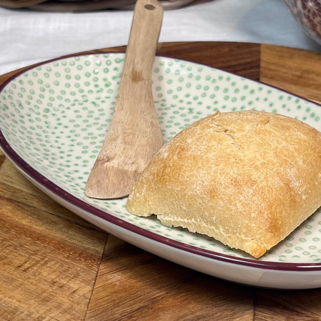 Patrizia tallerken / fat, grønn prikket