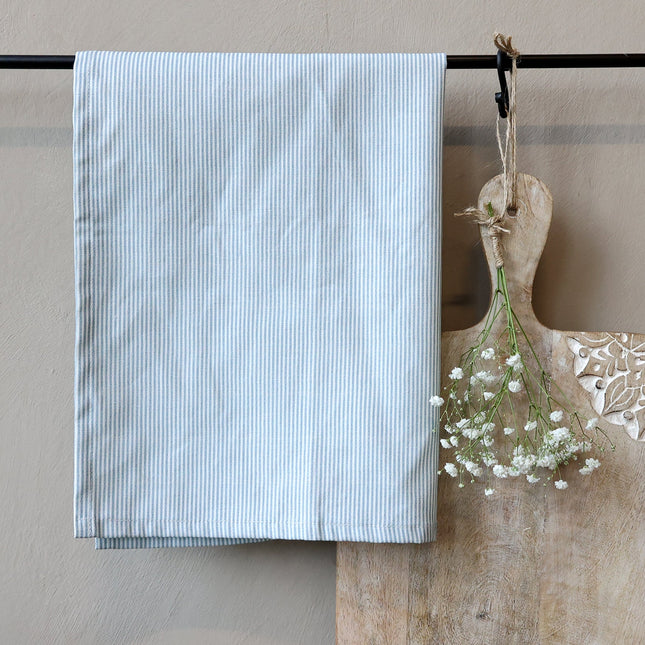 Kopphåndkle, blå- og hvitstripet