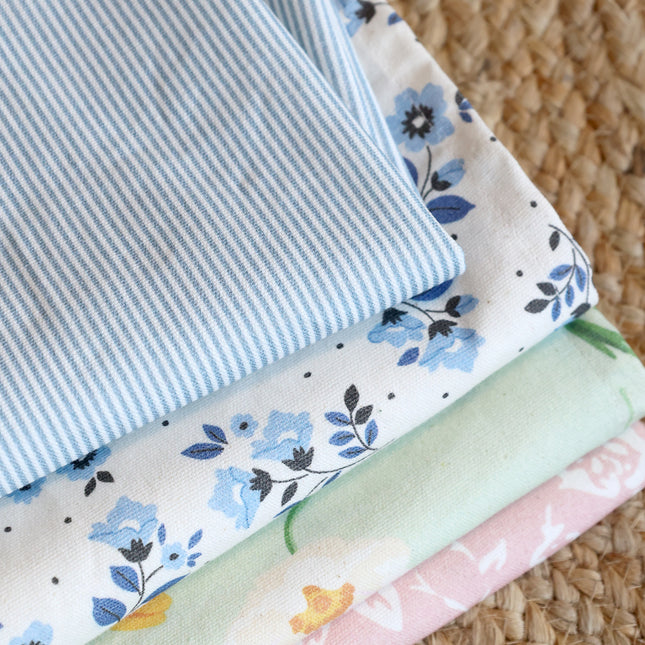 Kopphåndkle, blå- og hvitstripet