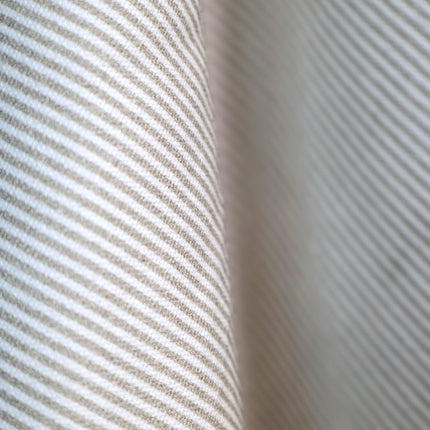 Kopphåndkle, beige- og hvitstripet