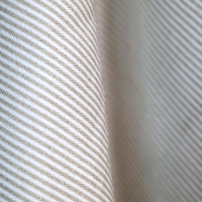 Kopphåndkle, beige- og hvitstripet