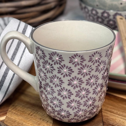 Maya krus, lilla blomstret mønster