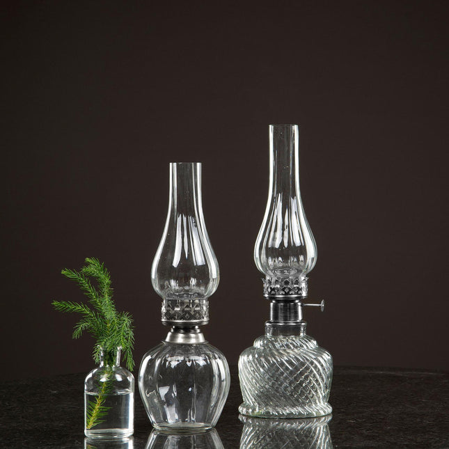 Lykt for telys i glass, 34 cm