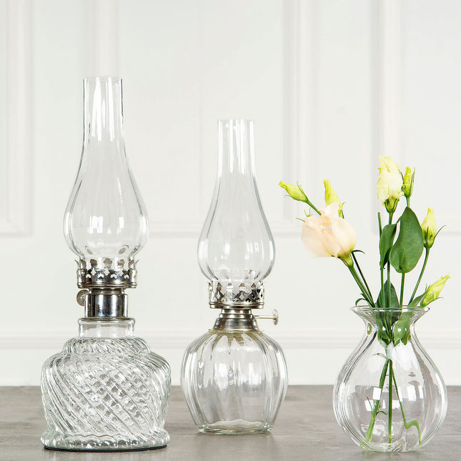 Lykt for telys i glass, 34 cm