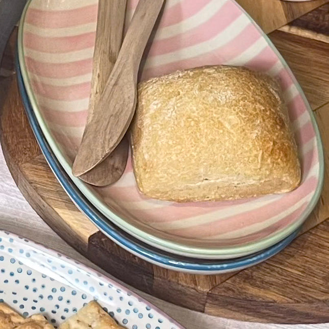 Patrizia tallerken / fat, rosa stripet