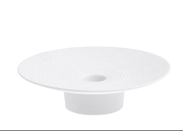 Tveta lysestake for kronelys, hvit keramikk, D15cm