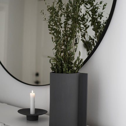 Tveta mørk grå lysestake for kronelys, D15 cm