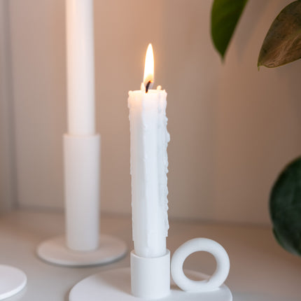 Smedbyn hvit lysestake