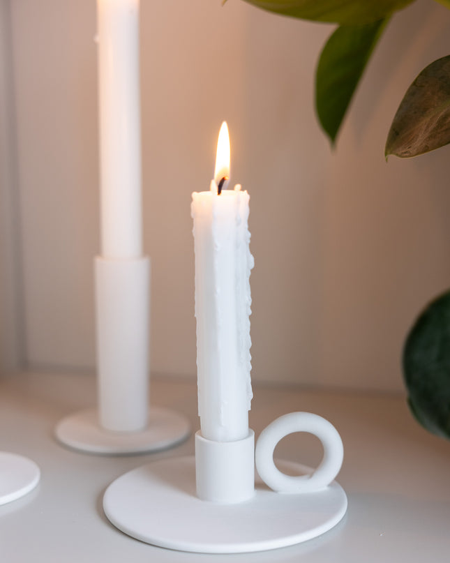 Smedbyn hvit lysestake