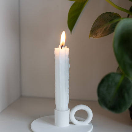 Smedbyn hvit lysestake
