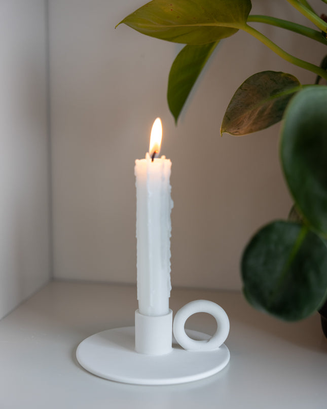 Smedbyn hvit lysestake