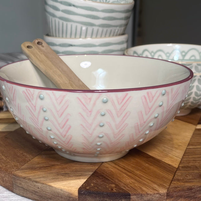 Maya skål med rosa mønster, 16,5 m