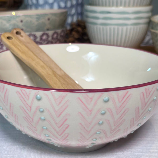 Maya skål med rosa mønster, 16,5 m
