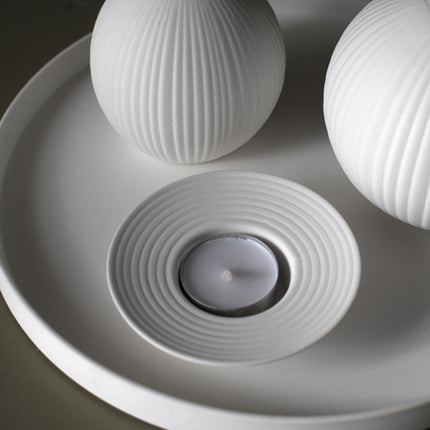 Tveta lysestake for t-lys, hvit, D10 cm