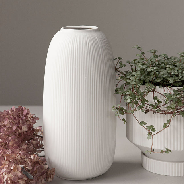 Åby hvit vase i keramikk, 25 cm