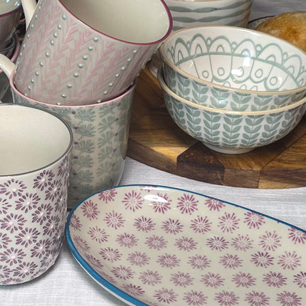 Patrizia tallerken / fat, lilla, blomstret