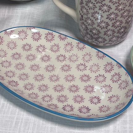 Patrizia tallerken / fat, lilla, blomstret