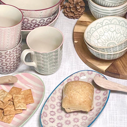 Patrizia tallerken / fat, lilla, blomstret