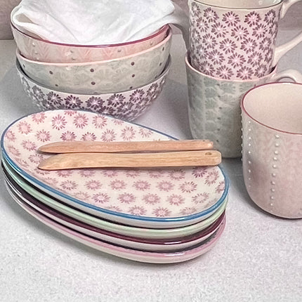 Maya krus, lilla blomstret mønster