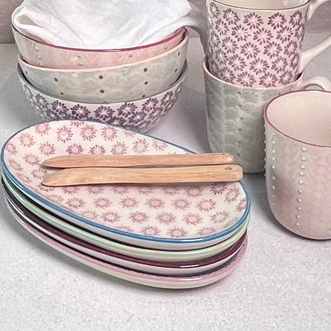 Patrizia tallerken / fat, lilla, blomstret