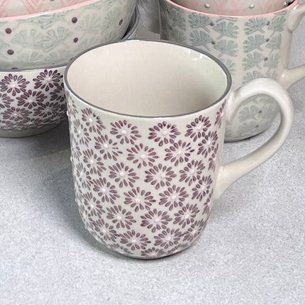 Maya krus, lilla blomstret mønster