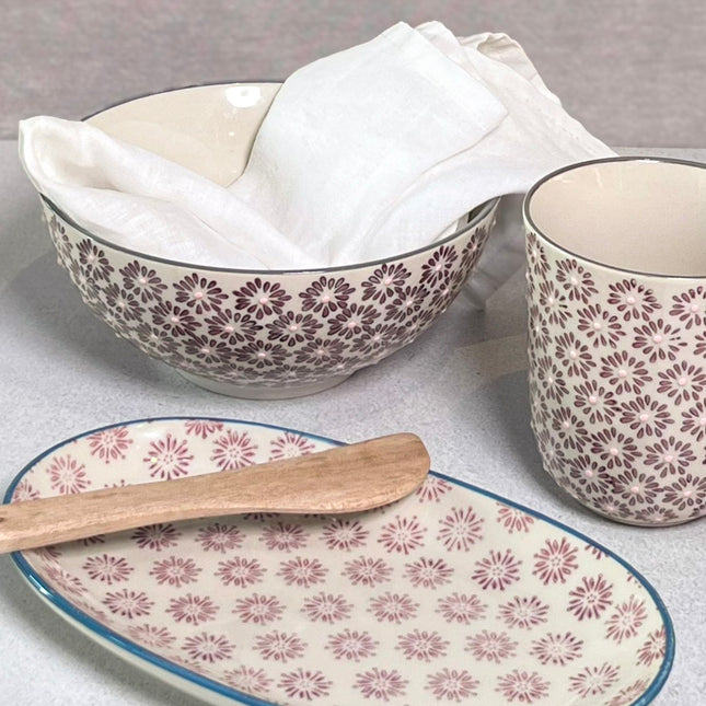 Patrizia tallerken / fat, lilla, blomstret