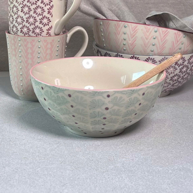 Maya krus, lilla blomstret mønster