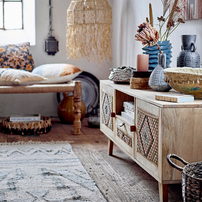 Vase i mørk grå keramikk, 30cm