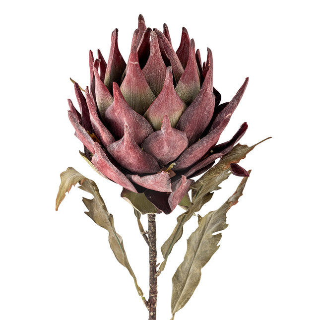 Protea kunstig blomst, lilla, 76 cm