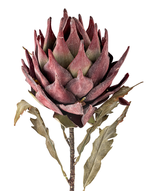 Protea kunstig blomst, lilla, 76 cm