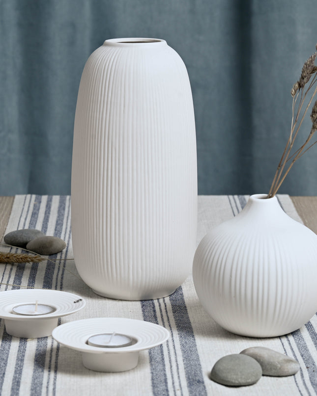 Tveta lysestake for t-lys, hvit, D10 cm