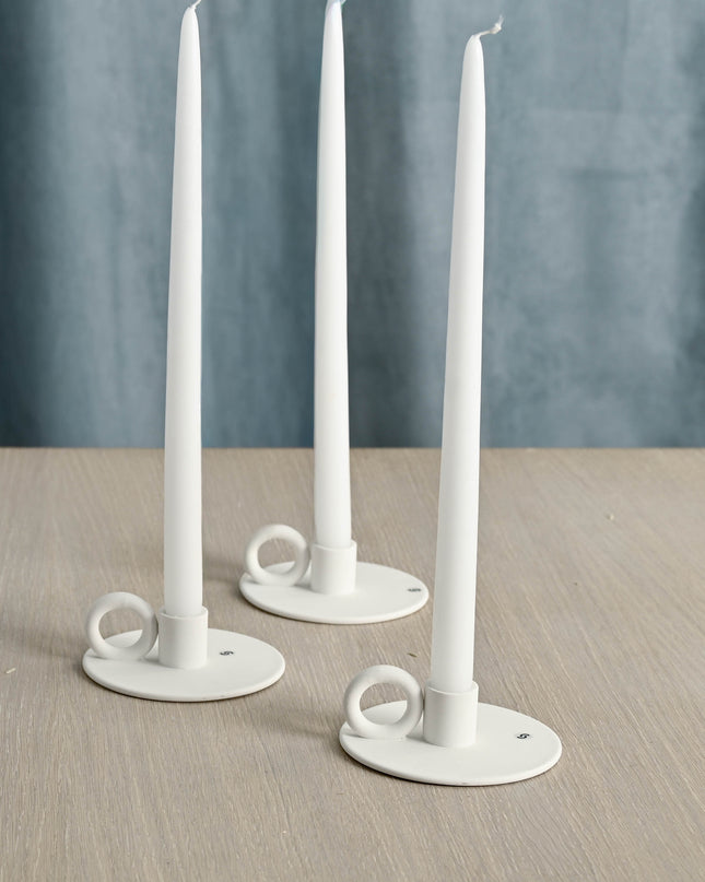 Smedbyn hvit lysestake