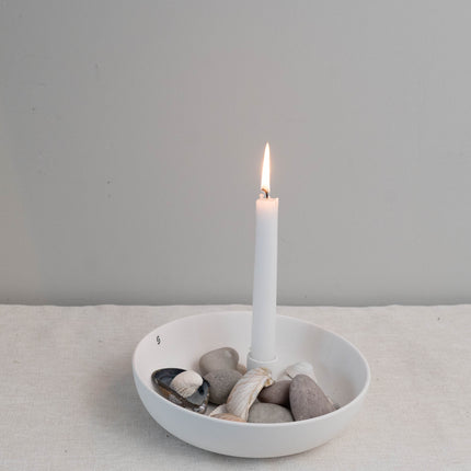 Lidatorp lysestake i hvit keramikk, D21 cm