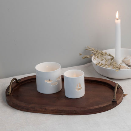 Ovalt fat i tre, 40 cm