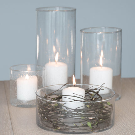 Cylinder vase i glass, lav modell, 20x12cm