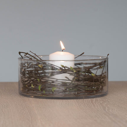 Cylinder vase i glass, lav modell, 20x12cm