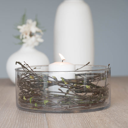 Cylinder vase i glass, lav modell, 20x12cm