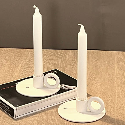 Smedbyn hvit lysestake