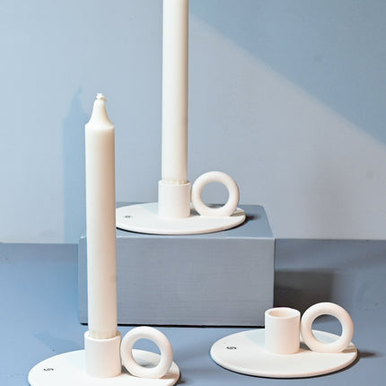 Smedbyn hvit lysestake