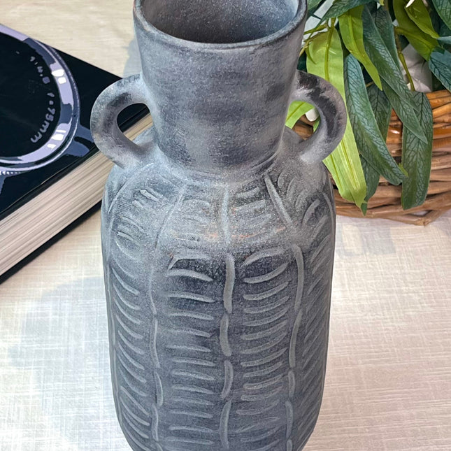 Vase, mørk grå, 30cm