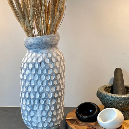 Blå vase, 30cm