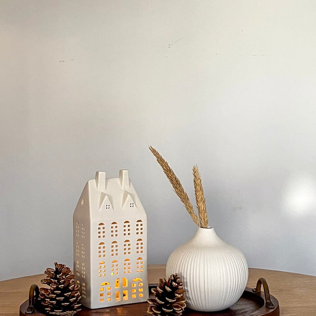 Storstaden lyshus for telys eller led, 22cm