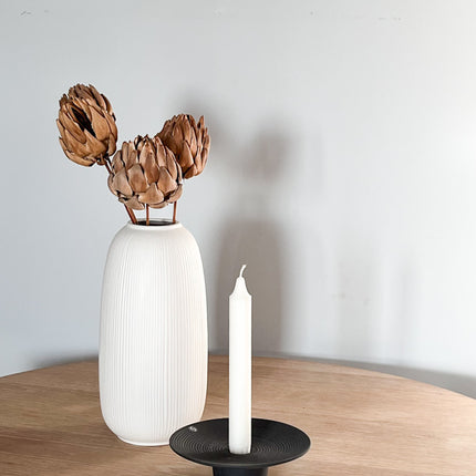 Tveta mørk grå lysestake for kronelys, D15 cm