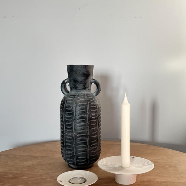 Vase, mørk grå, 30cm