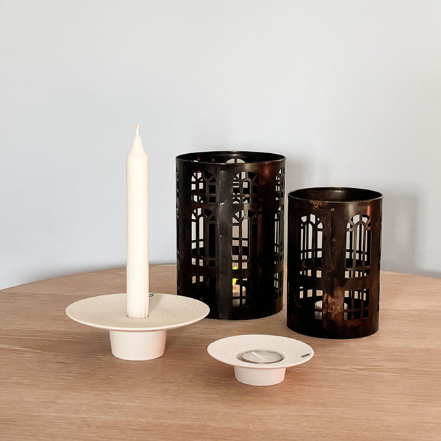 2 pk. Lykt, i mørk brun metall 2 størrelser