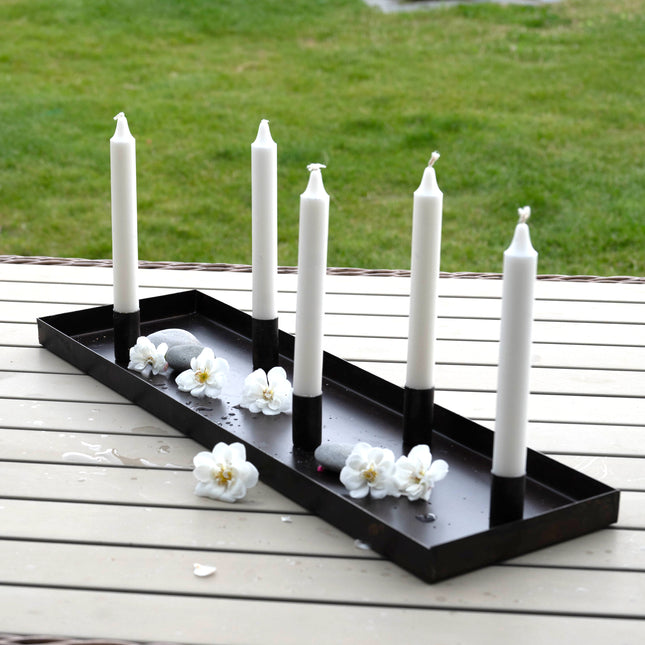 Rustikt, rektangulært fat, mørk brun 60x17cm